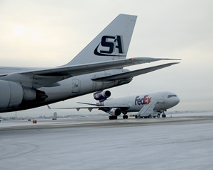 Photos of cargo planes at Anchorage International Airport